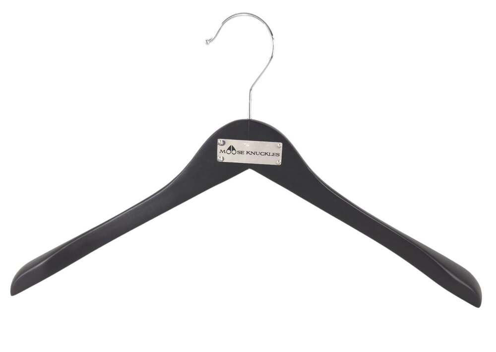 Moose Knuckles Heavy Duty Wooden Coat Hangers Set of 4 Black